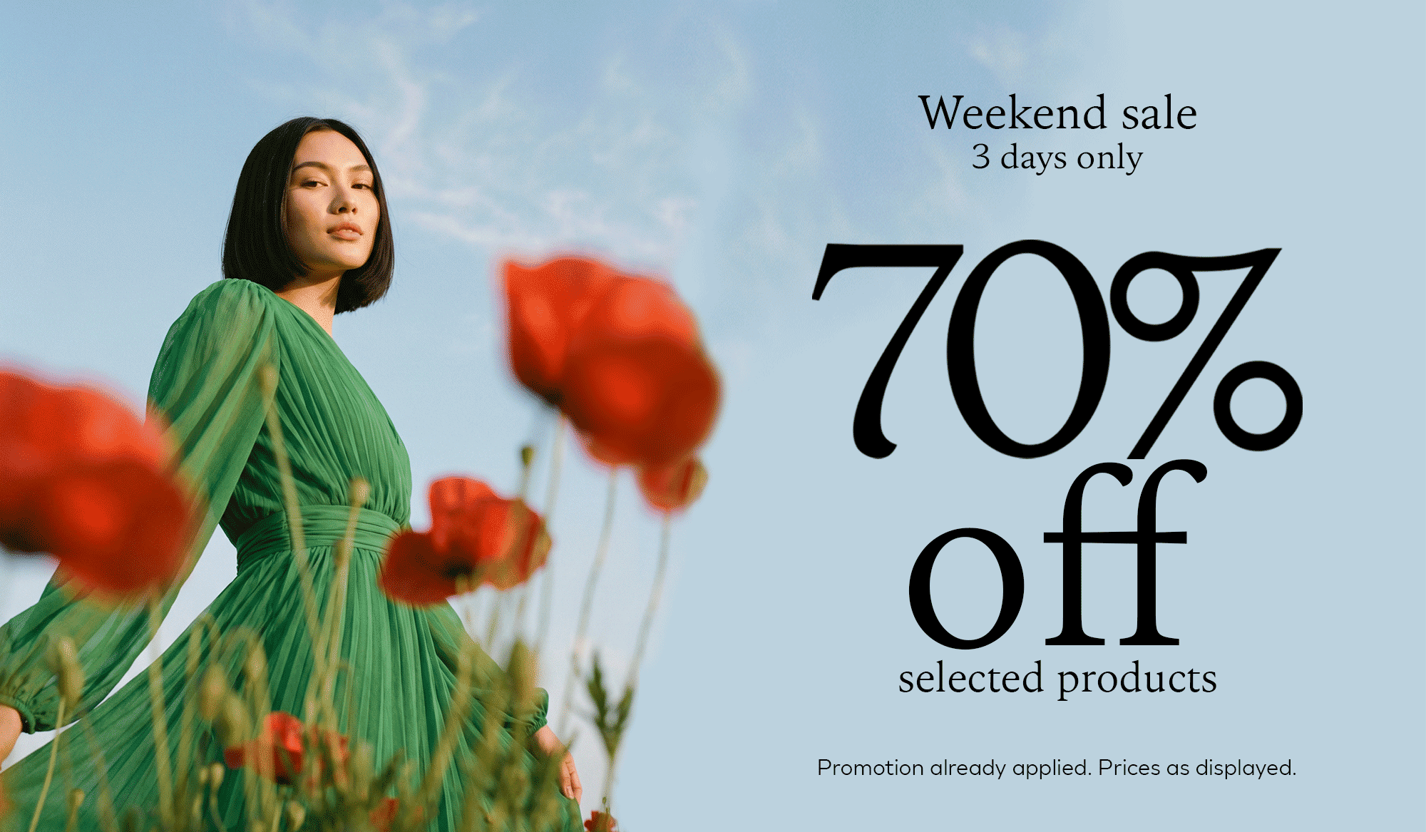 WEEKEND SALE - Up to 80% OFF Selected Products