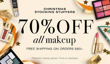 70% off all Makeup - Free Shipping on $80+ orders No code. Promotion already applied. Prices as displayed.