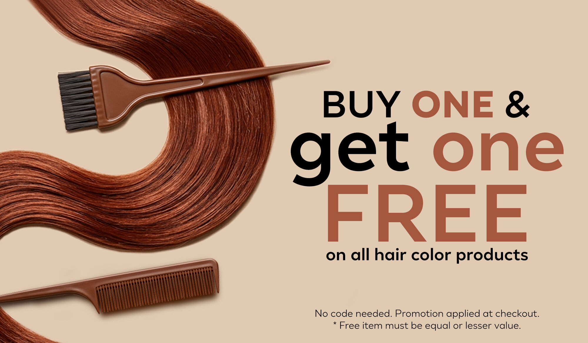 Buy One & Get One FREE On All Hair Color Products - Hero Banner