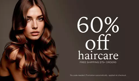 Hair Care 60% off + FS $75 - Hero Banner